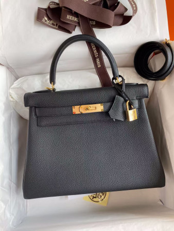 HERMÈS Kelly Gold-tone Hardware 25 28