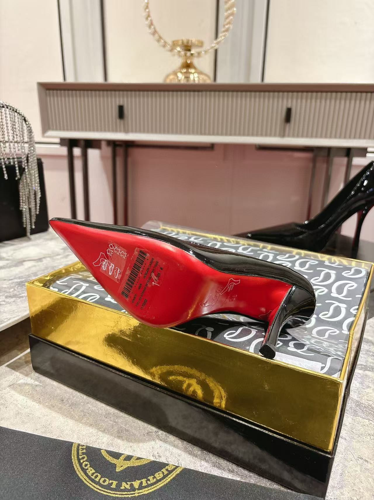 ua Ch**an louboutin cl red-bottom shoes 10cm heel