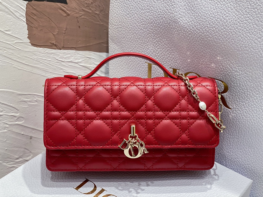 miss D*or mini bag crimson red s0980onmj-m57r 21 x 11.5 x 4.5 cm