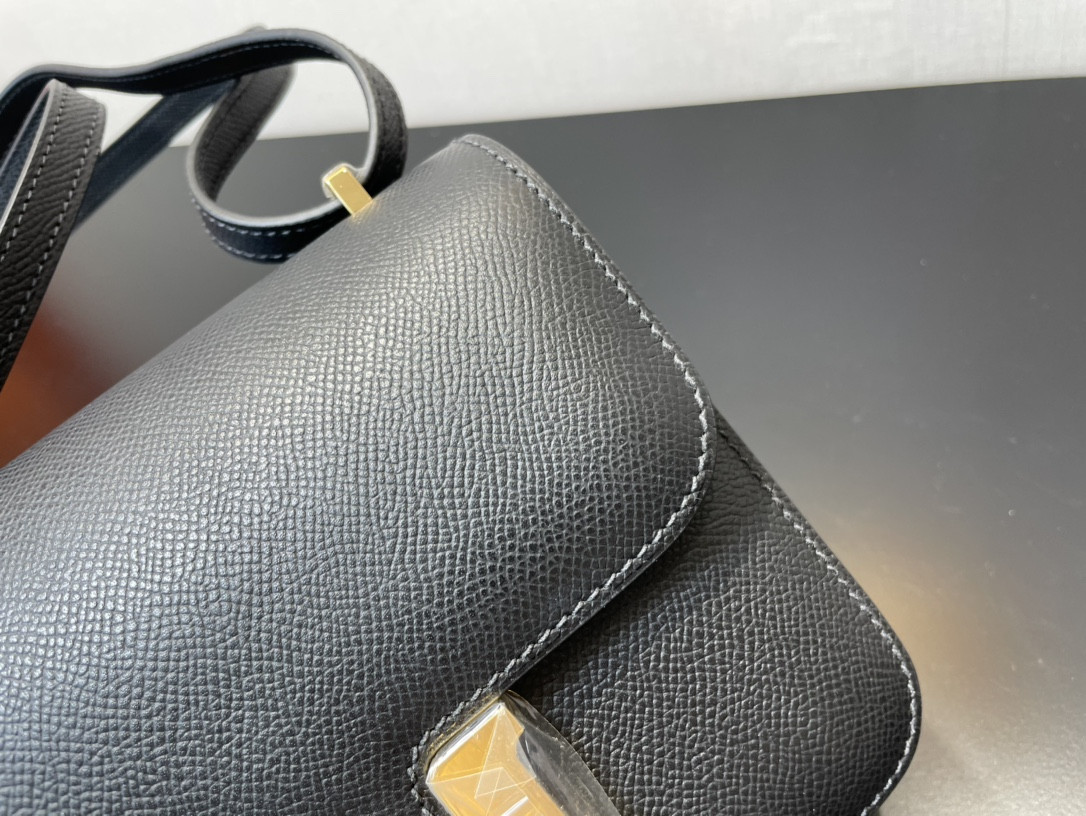 Hermès Constance 19 Epsom Gold Hardware 7.25"  x 6.25"  x 2.25"