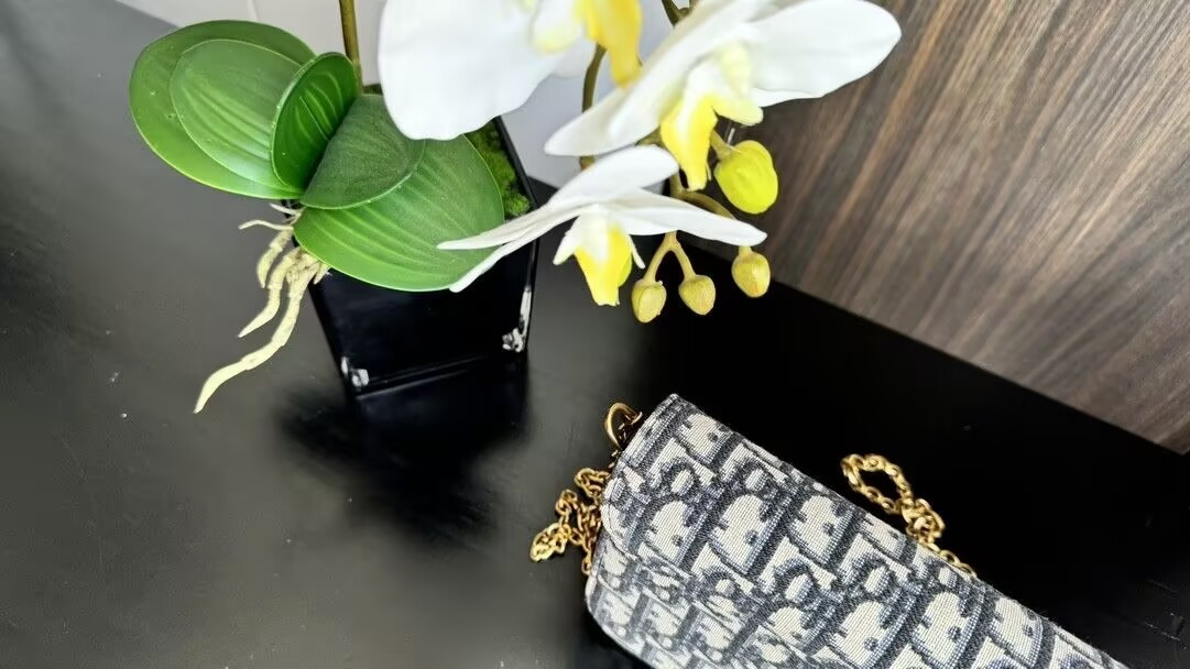 D*or medium saddle pouch with chain 21.5x13.5x4.5cm