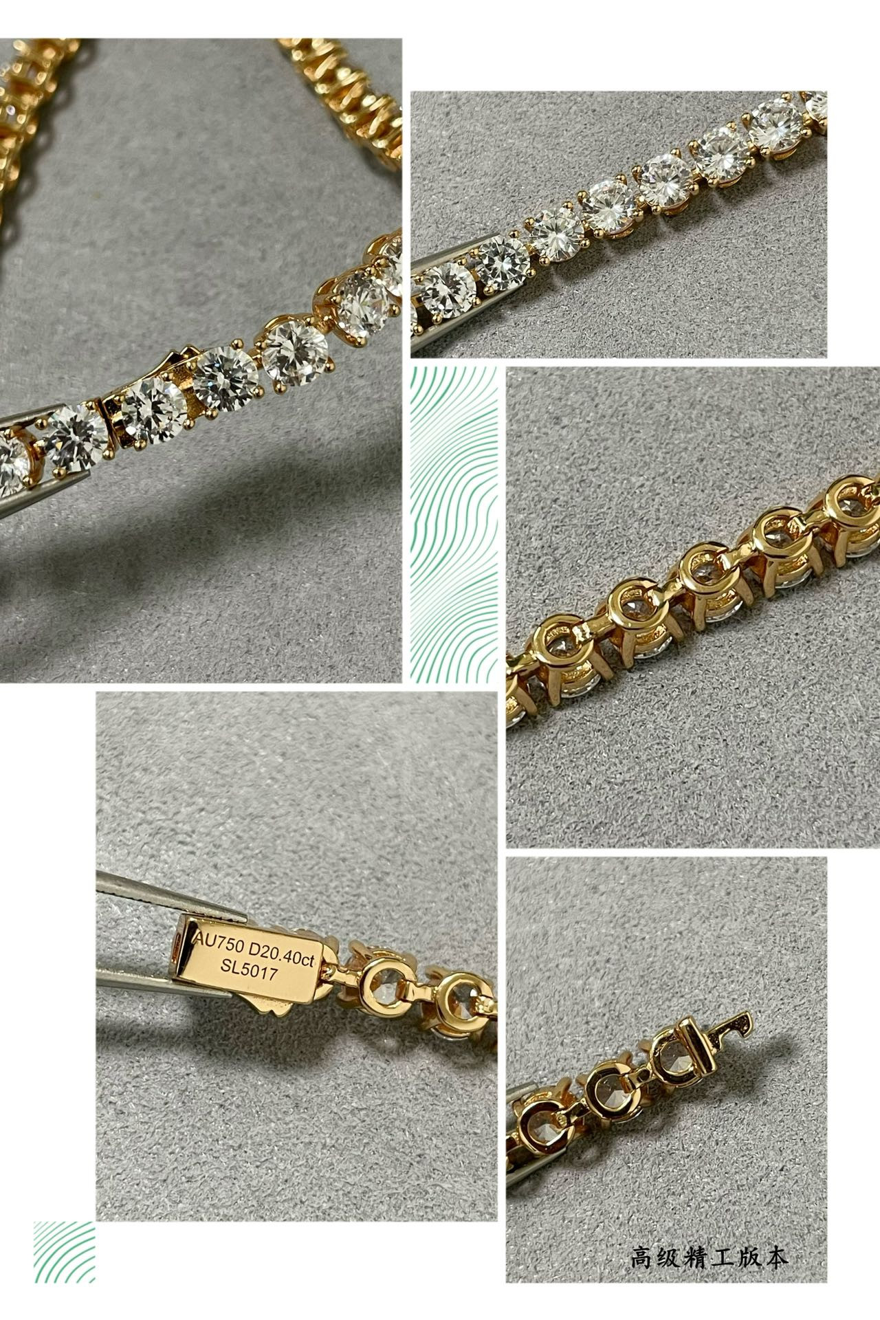 ca*t*er full Di*m*nd four-claw bracelet