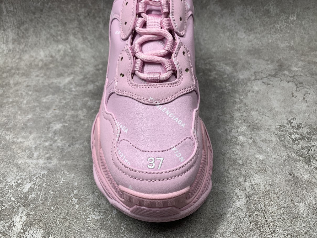 Balenciga Triple S Allover Logo Pink