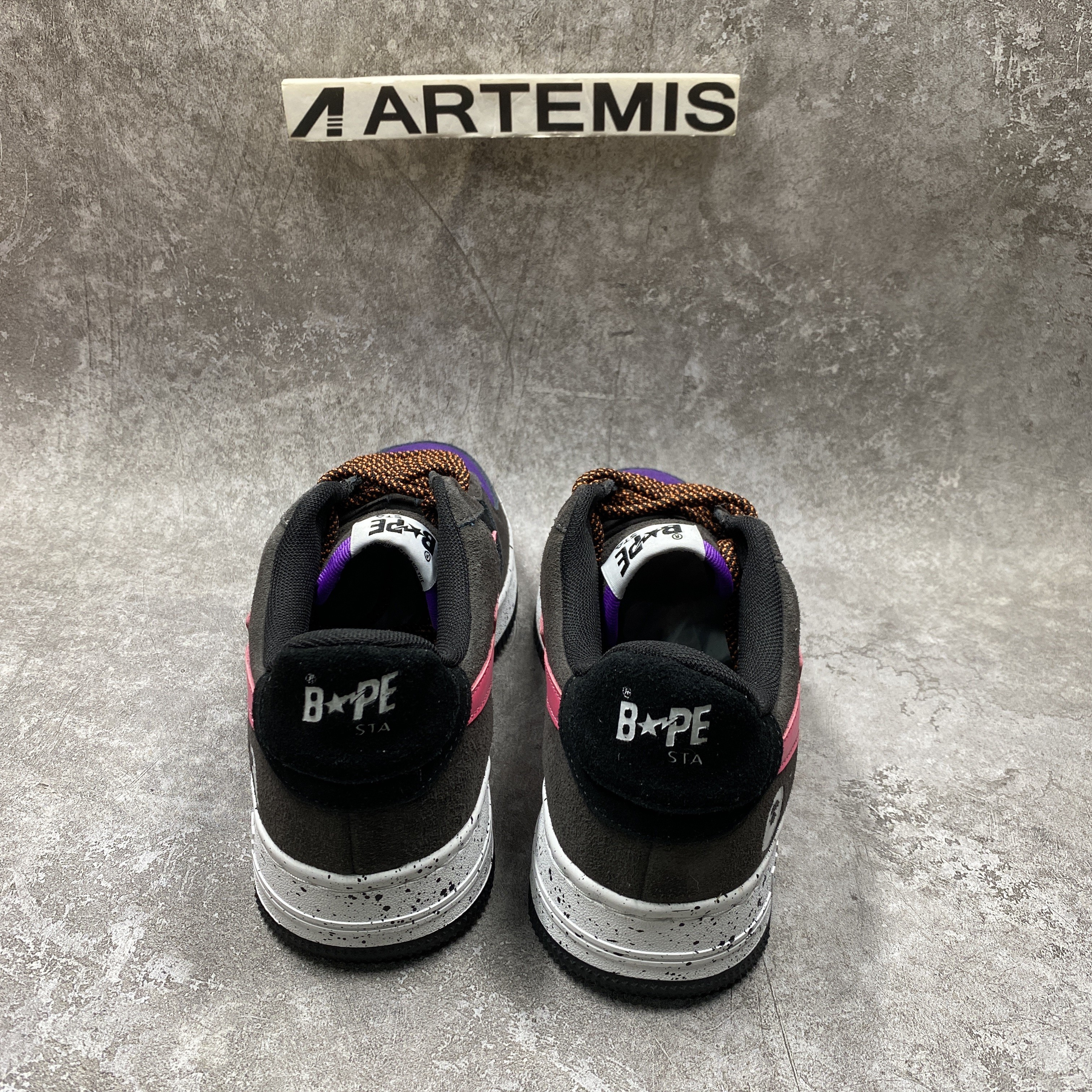 BP Sta Black Grey Pink Suede