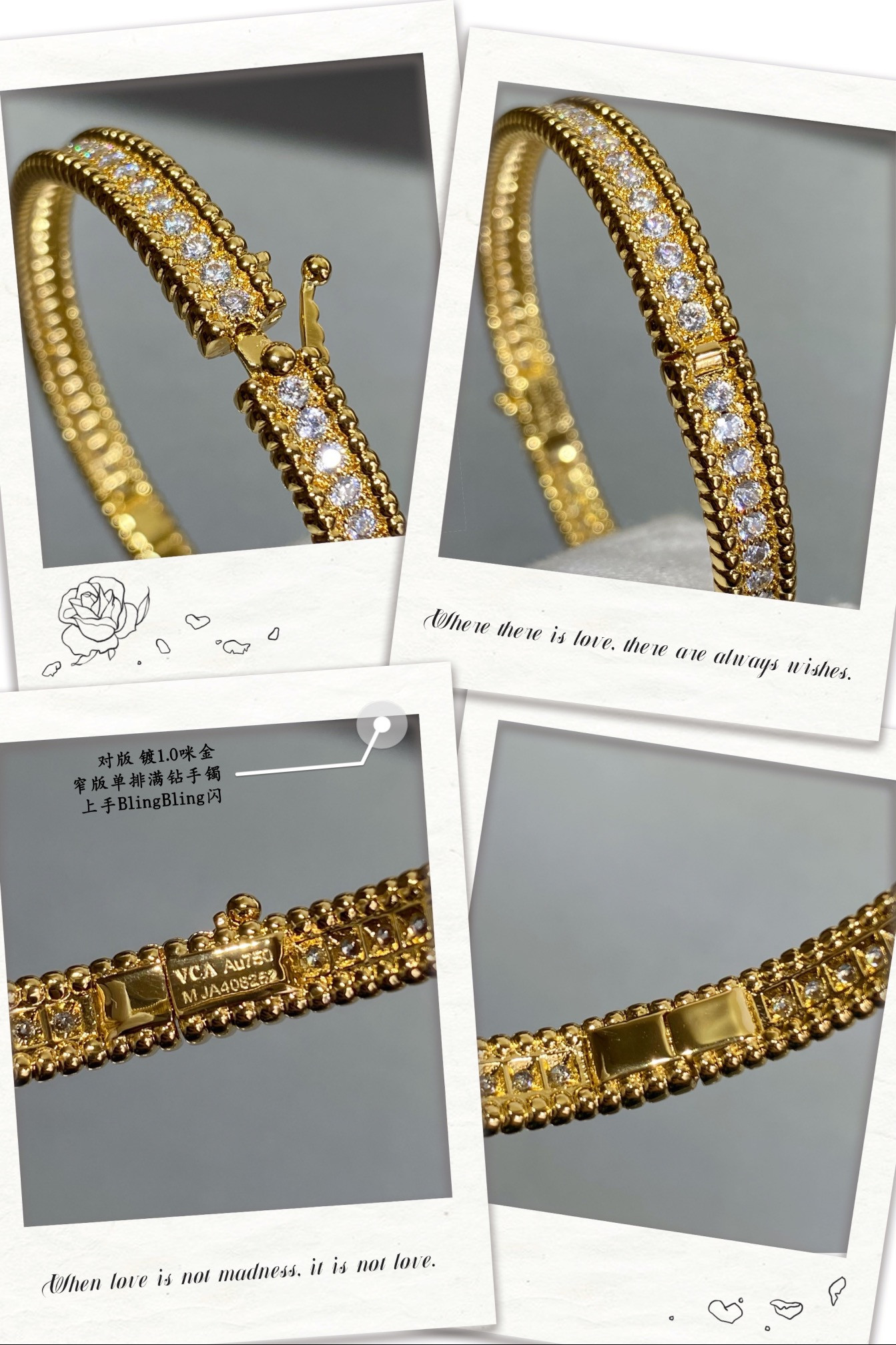 v*n cl*f & arpels narrow single row full Di*m*nd bracelet