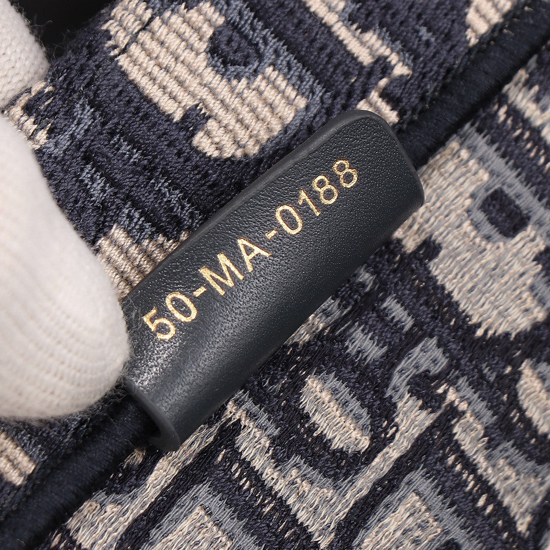 large D*or book tote  ecru and blue D*or oblique embroidery 16.5 x 14 x 7.5 inches