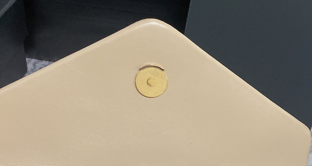 Y*L loulou small in quilted leather light beige 9 x 6.1 x 3.3 inches