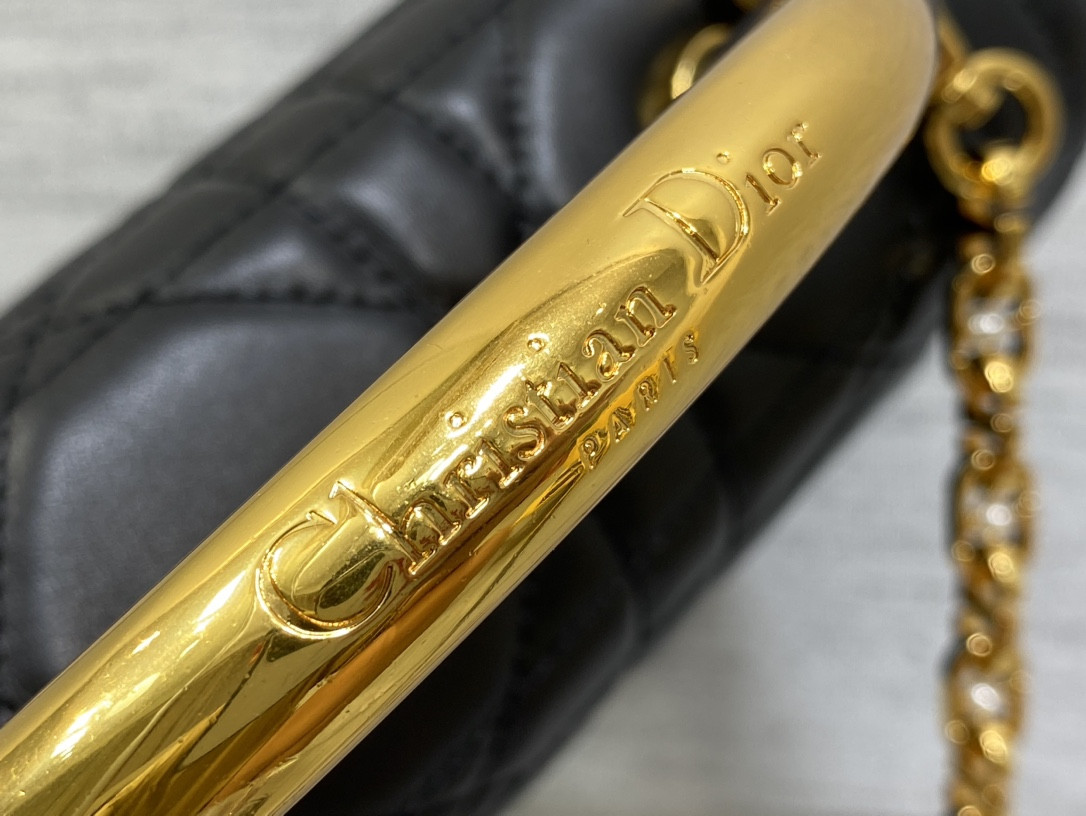 D*or medium D*or ange bag black macrocannage calfskin 26 x 17 x 9 cm