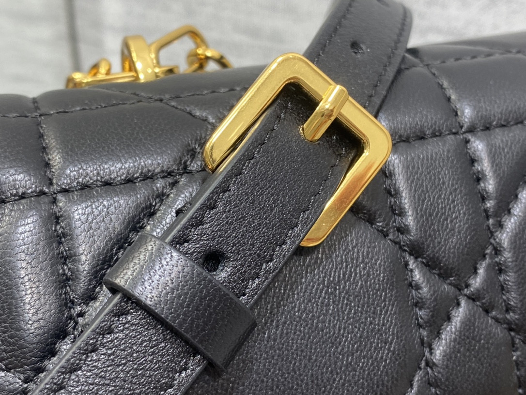 D*or mini D*or ange bag black macrocannage calfskin 20 x 12 x 5 cm