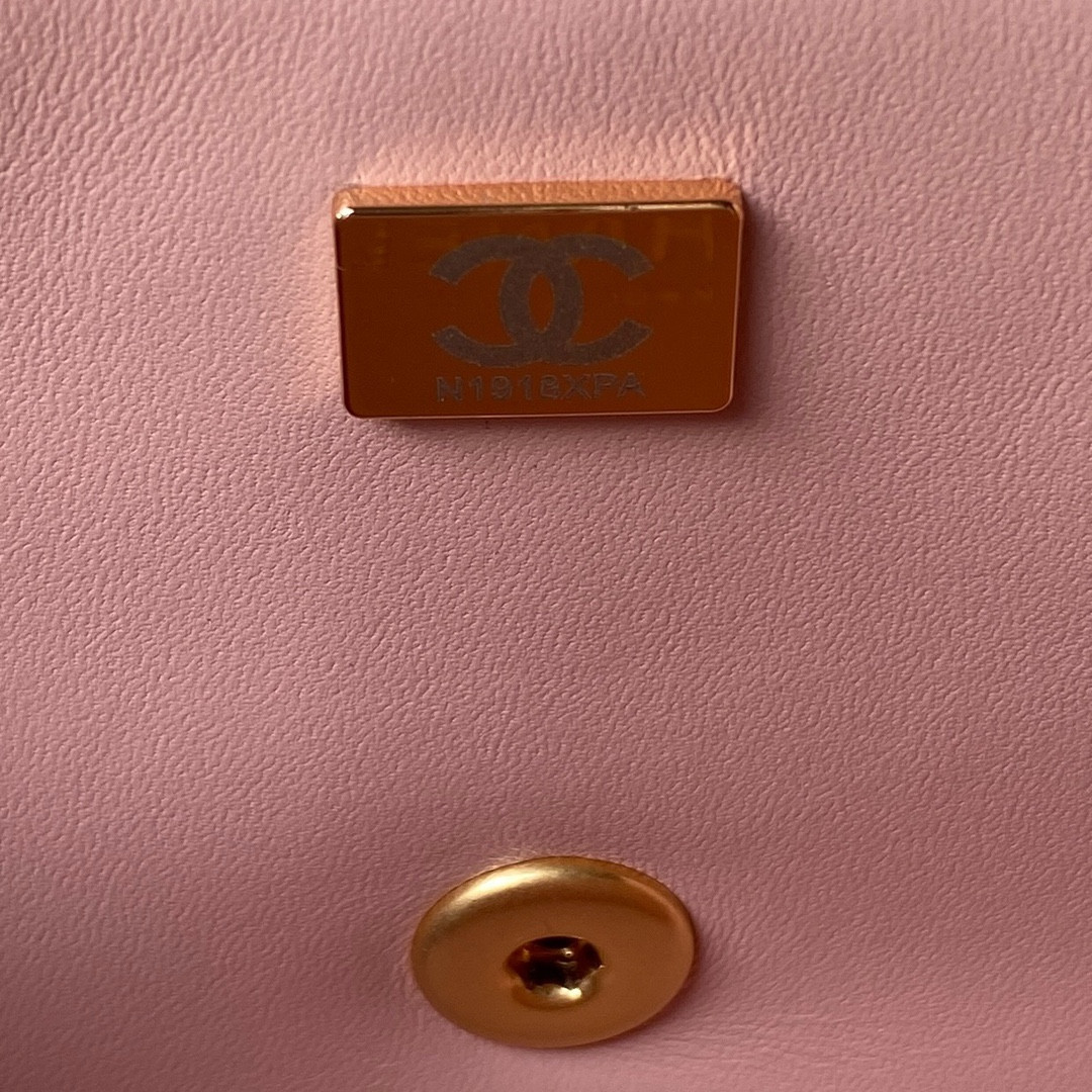 Ch*el mini classic handbag with top handle 12 × 20 × 6 cm